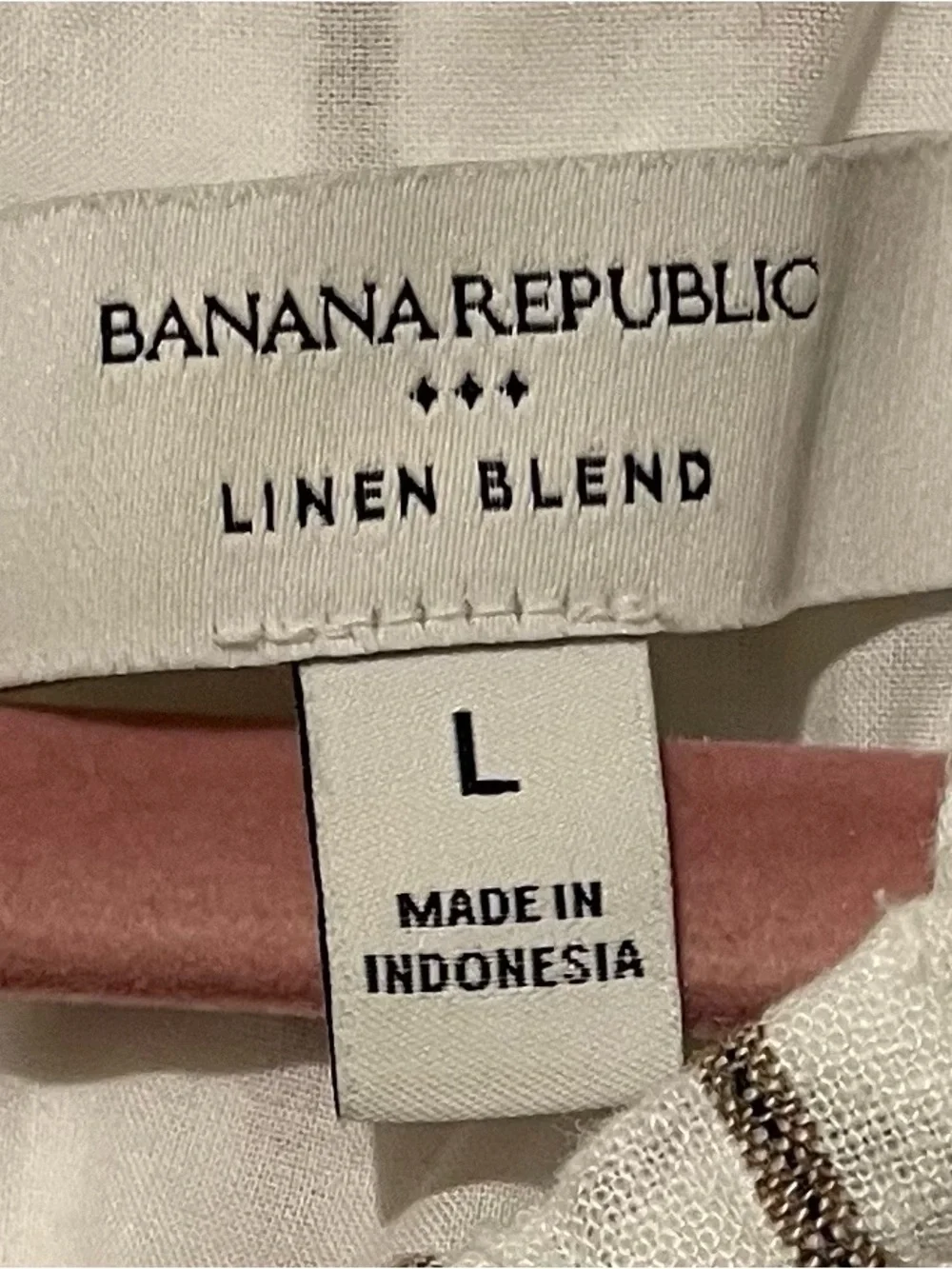 Banana Republic White and Brown Striped Linen/Rayon Wide-Leg Jumpsuit